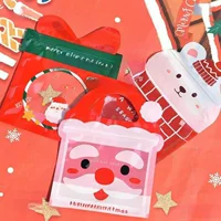 Новогодняя коробка самопечатная сумка запечатана сумка прозрачная милая конфета самостоятельно портативный красный медведь