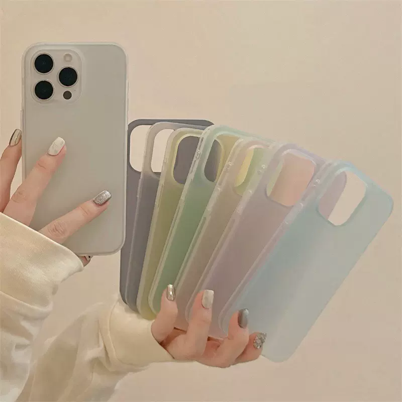 适用iPhone16手机壳幻影渐变雾面磨砂苹果15PROMAX防摔保护套14女