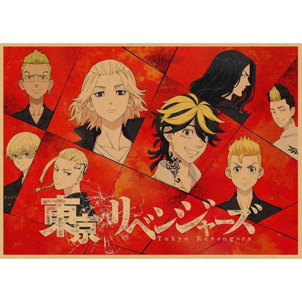 Japanese-style anime Tokyo Avengers Way of Rebirth Tokyo Revengers Vintage Kraft paper poster 404