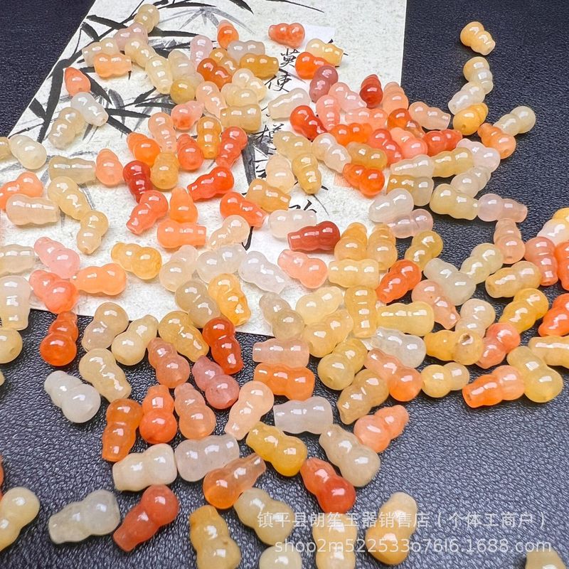 天然金糸玉A品小瓢箪6x9散珠黄玉diy玉アクセサリーブレスレット玉珠卸売り|undefined