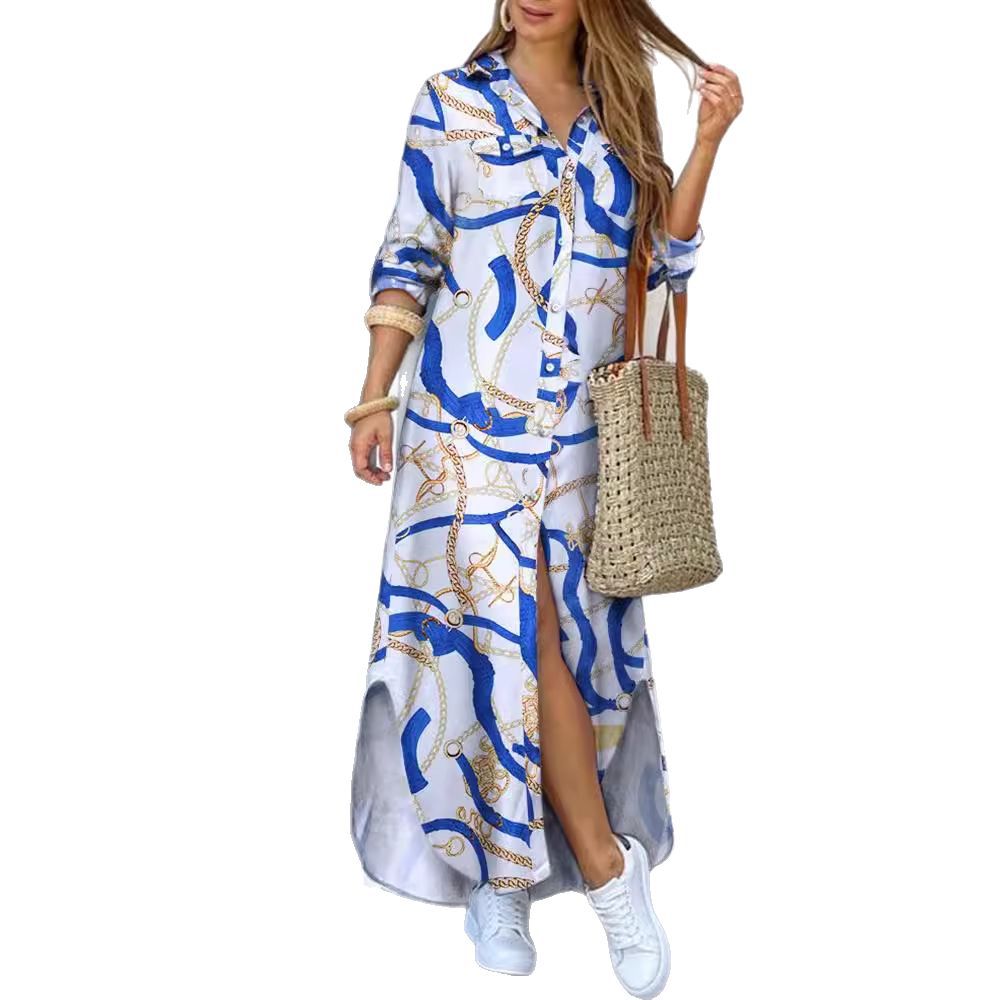 2024 cross-border new Amazon ebay new European and American spring and summer sexy shirt dress women