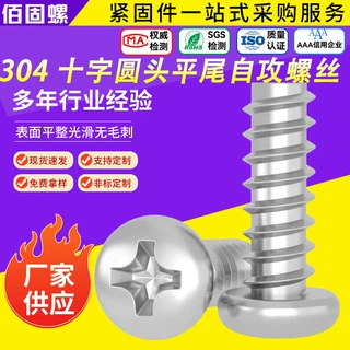 304不锈钢十字圆头平尾自攻螺丝PB盘头螺丝钉M2M2.3M3M4M5M6批发
