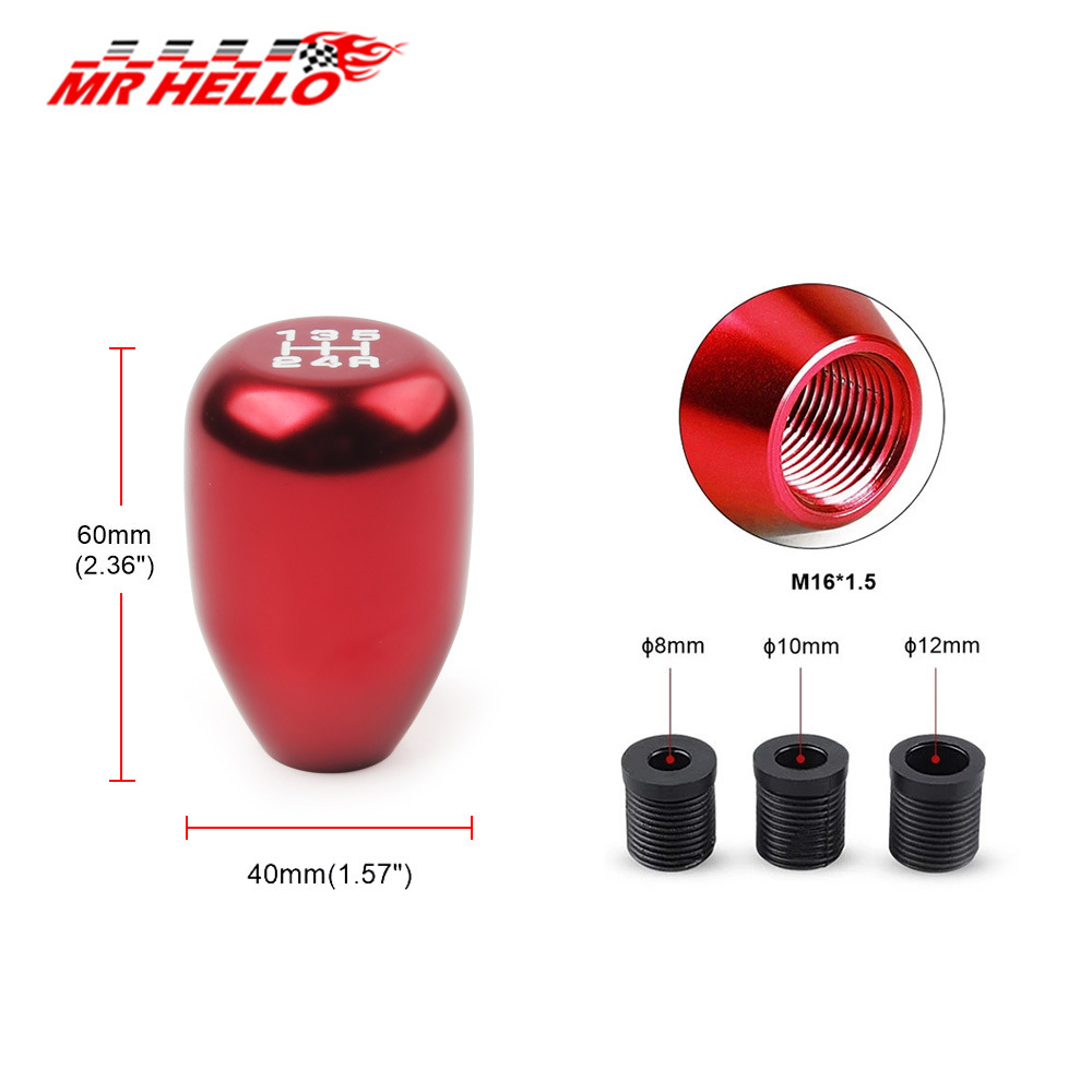 Tax-Included Car Modification Aluminum Alloy Gear Shift Knob with 5-Speed and 6-Speed Manual Gear Shift Handle Metal Gear Stick