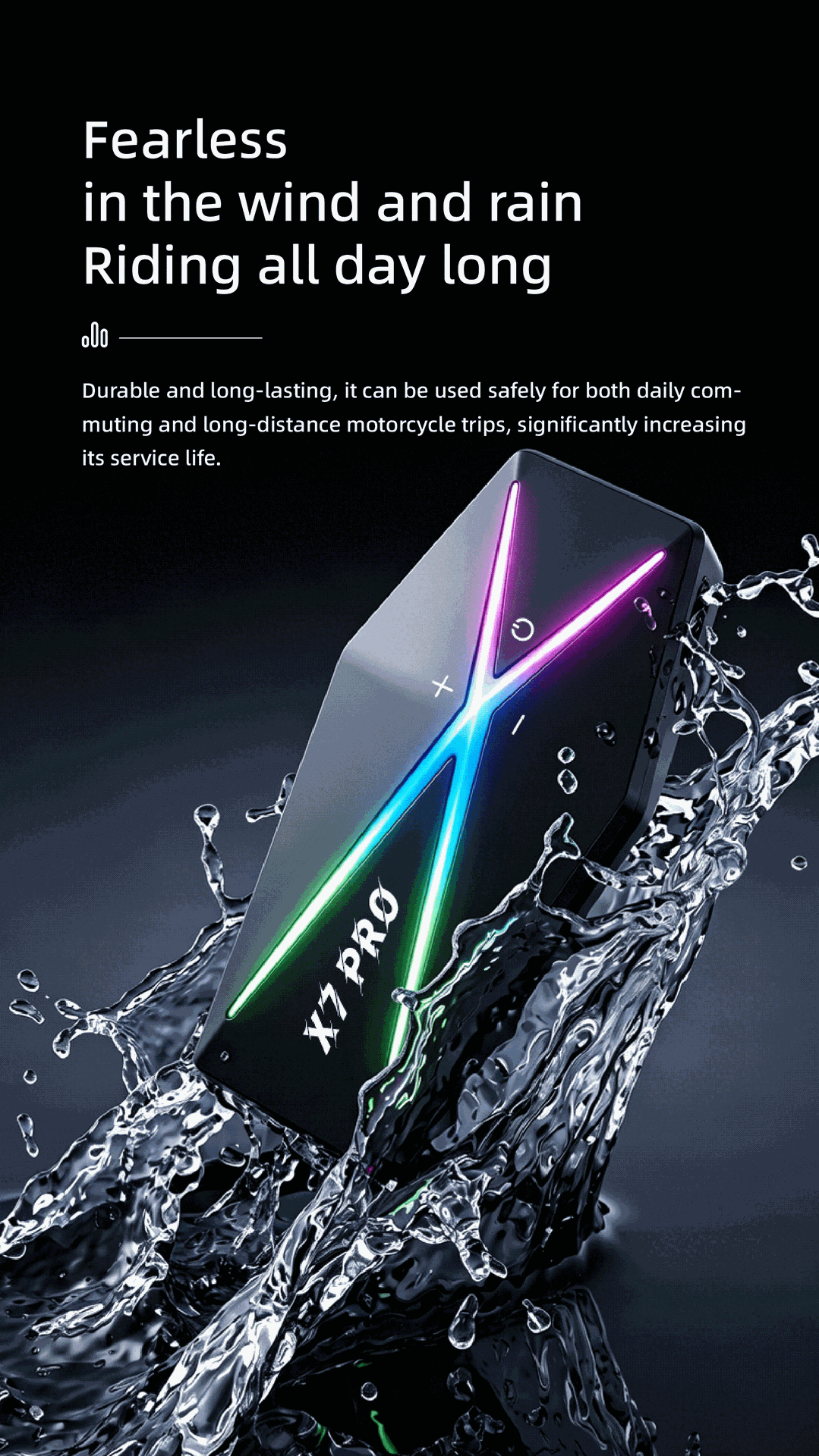 Cross-border motorcycle helmet Bluetooth headset, waterproof, noise-canceling, for group communication and intercom while riding