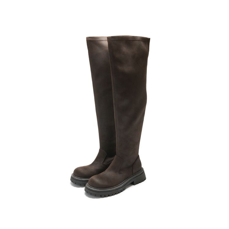 Elastic high boots platform, fitted