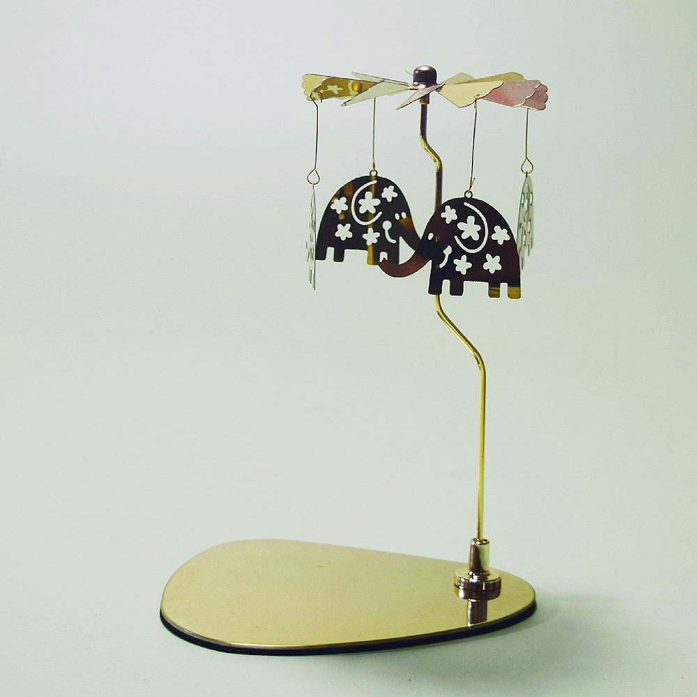 INS Amazon fuente Navidad aromaterapia Acero inoxidable doles triángulo redondo bandeja giratoria candelabro linterna