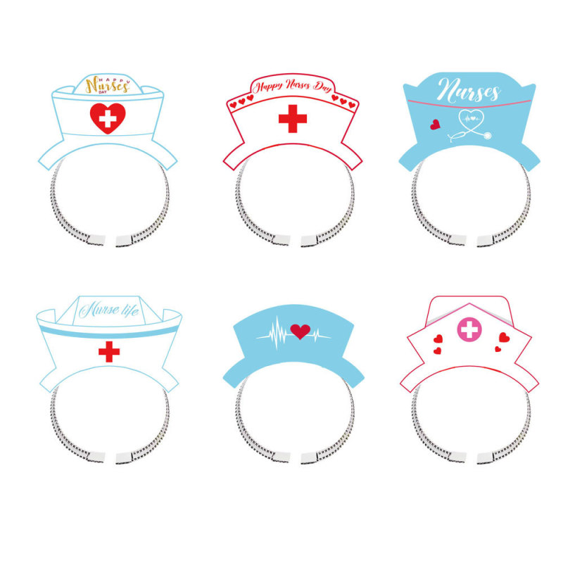 Cross-Border Hot-Selling International Doctor and Nurse Day Headbands Graduation Party Decoration Nurse Hat Photo Props Headband Decoration