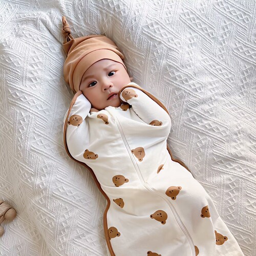 New Korean-style surrender-style baby sleeping bag, newborn anti-jump sleeping bag, baby safety pajamas