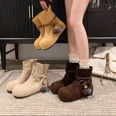 稳叔同款～博肯豚靴勃肯鞋女2025秋季新款女增高厚底马丁真皮短靴