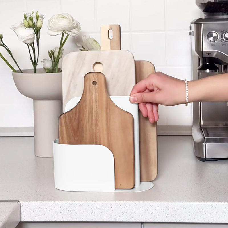 Amazon nuevo estilo ins cocina simple estante de tablero adhesivo cocina estilo crema estante de tabla de cortar estante de tabla de cortar