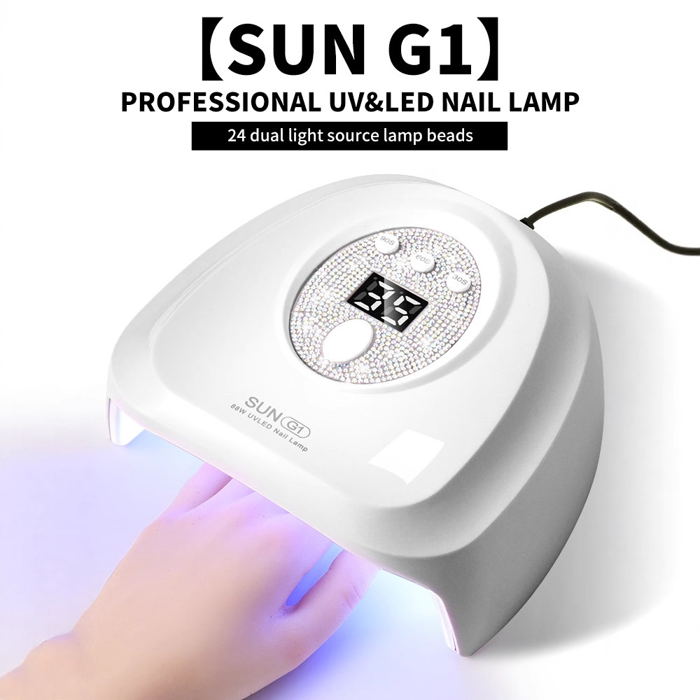 USB LED nail dryer lamp, fast-drying, rhinestone-decorated