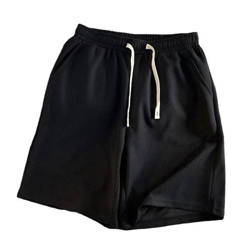 Summer Checked Solid Simple Short Shorts Men's Fashion Brand Loose Outerwear Beach Pants Casual Sports Five-Eighth Inseam Pants