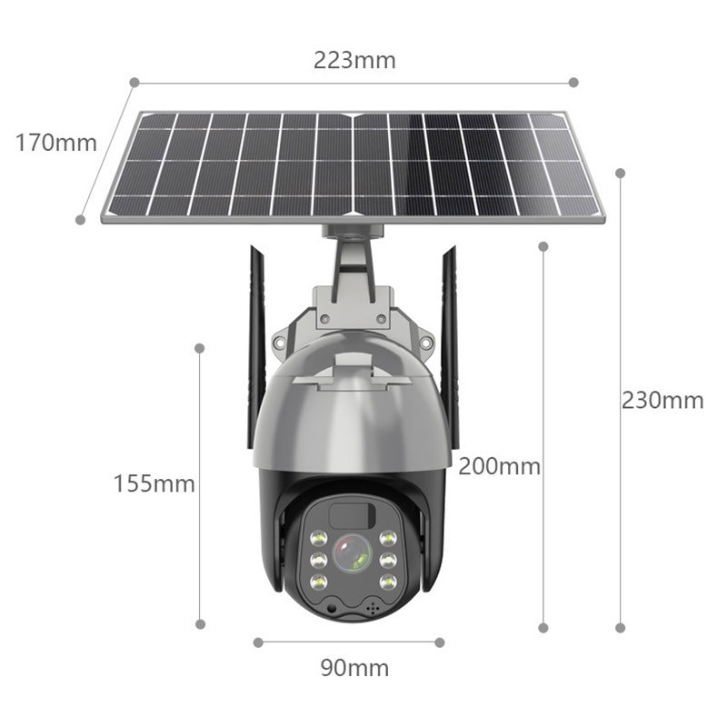 Wireless WiFi red 4G solar cámara de vigilancia teléfono móvil remoto 360 grados HD monitoreo solar