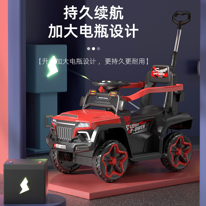 Cuatro ruedas eléctricas para niños más barrera de control remoto empurrado para niños y niñas pueden montarse en juguetes recargables vehículo todoterreno