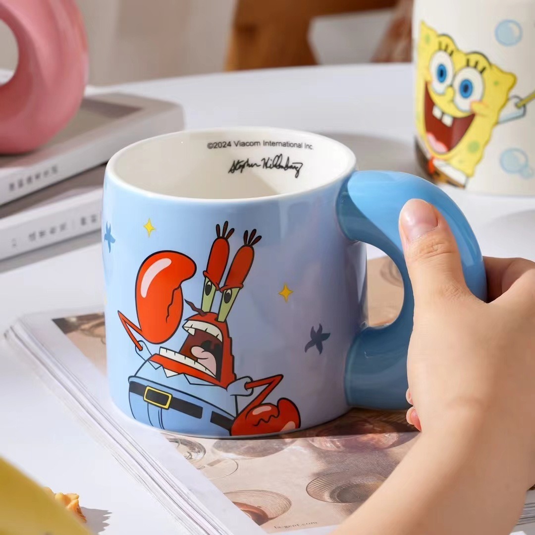 SpongeBob autorizado auténtico taza de cerámica regalo personalidad taza de desayuno de oficina taza de café de alto valor