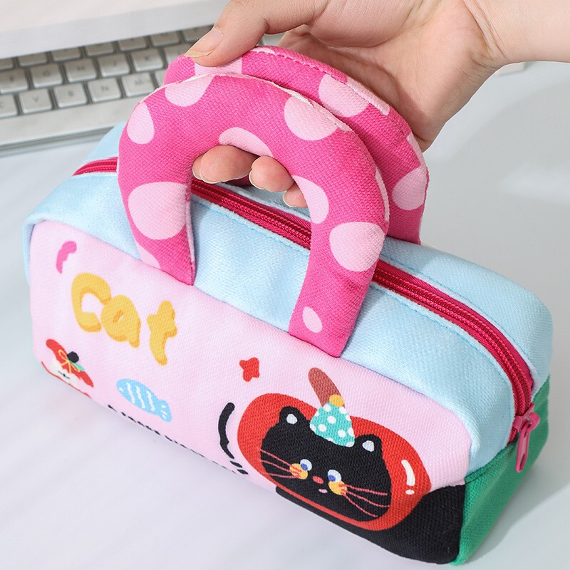 クロスボーダーポータブル学生文具収納袋化粧品袋多層鉛筆バッグかわいい漫画透明イン高価値|undefined