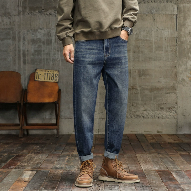 Суженные книзу джинсы Harlan, мужские свободные в американском стиле, модные мужские повседневные брюки с вышивкой на осень и зиму 2023 года