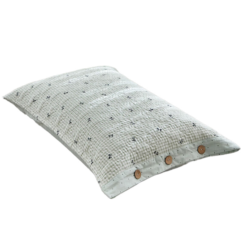 Un par de fundas de almohada de algodón, fundas de almohada acolchadas de algodón, botones, fundas de forro con núcleo de almohada para estudiantes