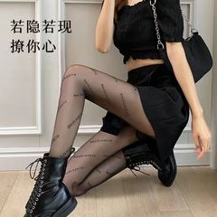 性感夏季字母黑絲襪 超薄款光腿神器新女黑色防勾絲連褲絲襪廠家