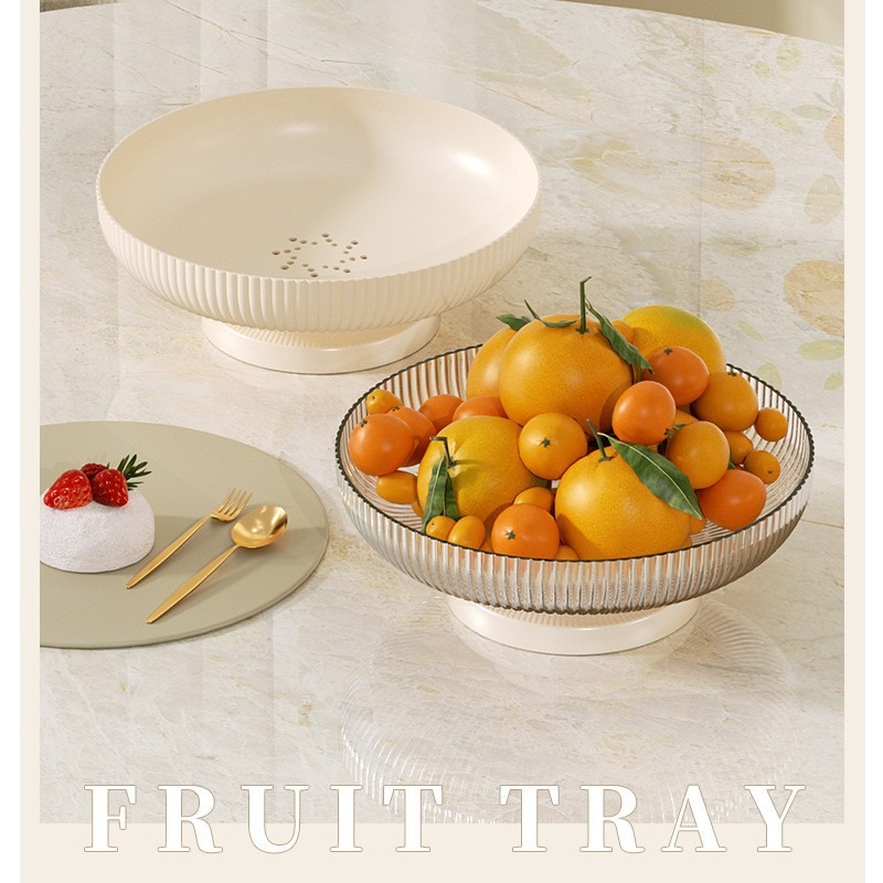Sala de estar doméstica 2024 nueva mesa de té de alto valor, bandeja de frutas, bandeja de frutas secas de alta calidad, bandeja de drenaje de lujo ligera