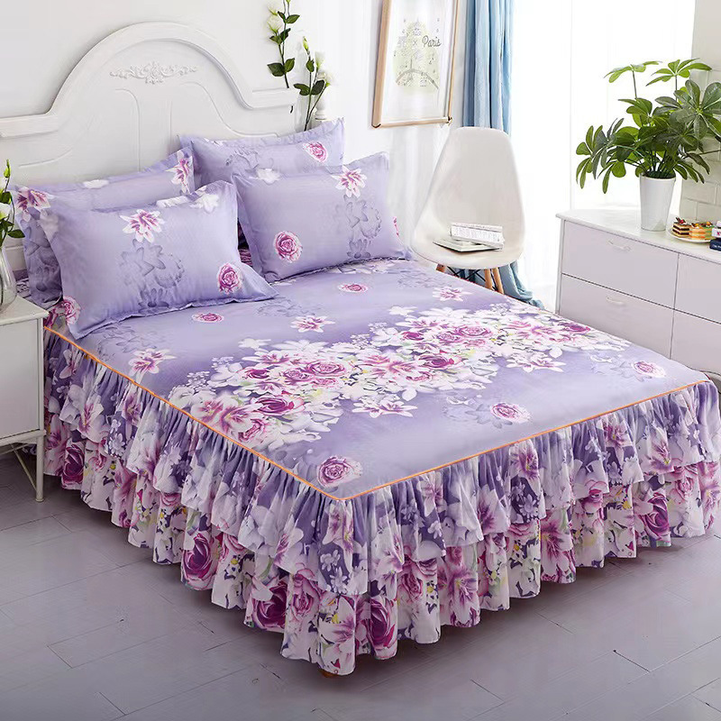 Transfronterizo Simmons cubierta de cama de tres piezas set sábanas de comercio exterior colchón cubierta protectora para cubrir la falda de cama de una sola pieza de falda cubierta de cama 2