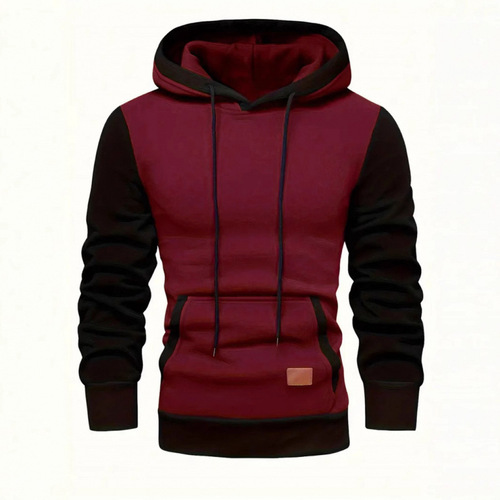 Men's Autumn Exclusive Colorblock Loose Casual Streetwear Hoodie Sweatshirt for Men