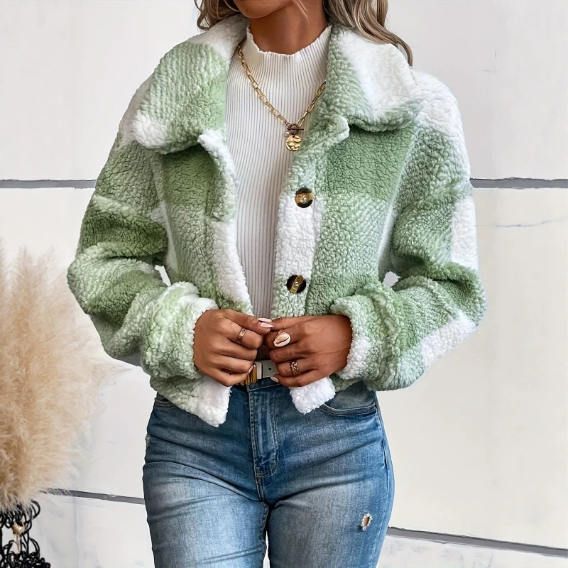 D 58004 Double Sided Plush Women's Jacket D 58004 Double Sided Plush Women's Jacket