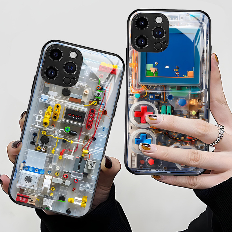 Amazon's Popular Transparent Circuit Lego Case Suitable for iPhone 17 Glass Case 16Pm Trendy Circuit Board Phone Case Amazon's Popular Transparent Circuit Lego Case Suitable for iPhone 17 Glass Case 16Pm Trendy Circuit Board Phone Case