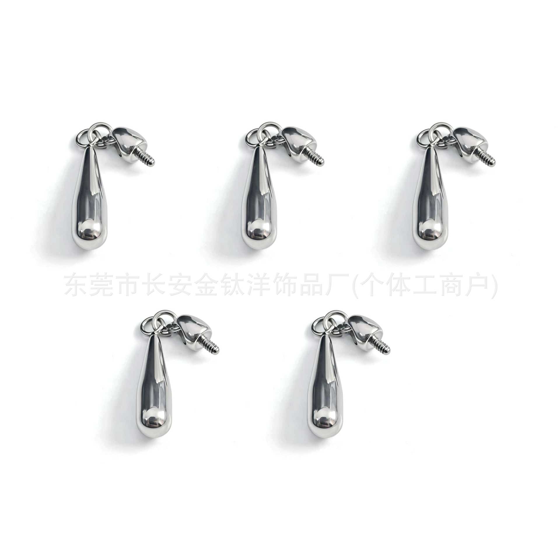 F136 Titanium Bullet Water Drop Pendant Earrings, Ear Bone Studs, Ear Canal Studs, G23 Titanium Alloy Body Piercing Jewelry detail image 8