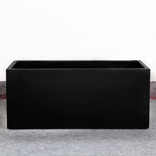 Large Cement Magnesium Mud Flower Pot Flower Box Flower Trough Courtyard Terrace Outdoor Balcony Roof Vegetable and Flower Planting Black Magnesium