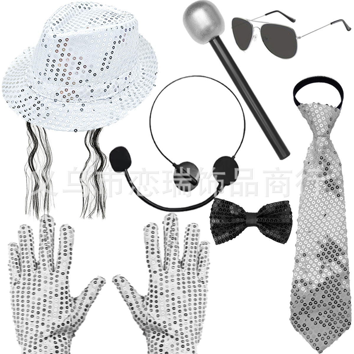 70s DISCO espectáculo accesorios esquinilla sombrero corbata guantes cinturón hombre conjunto Xiaoyin TEMU en stock