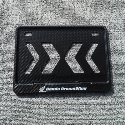 License Plate Frame, Shockproof, for — Nömrə qabı - motorcycle-compression-molded-dry-carbon-twill-honda-genuine