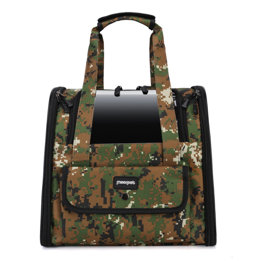 Kattväska, ryggsäck för utomhusbruk, andningsbar och bekväm, stort utrymme, kamouflage, bärbar och hopfällbar husdjursväska_voghion.com