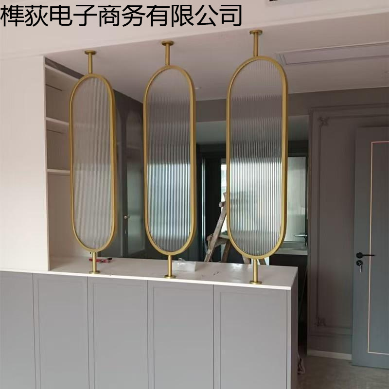 Modern Minimalist Bathroom Changhong Glass Half-Wall Small Screen Light Luxury Iron Washbasin Partition Living Room Blocking Wall
