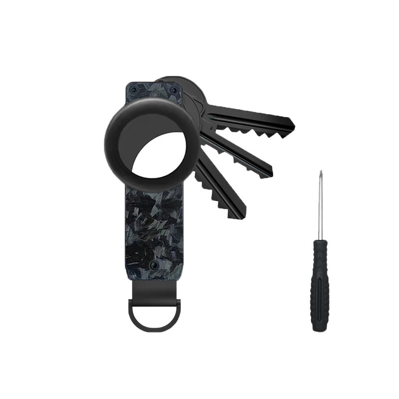 Cross-Border Aluminum Alloy Keychain Airtag Key Storage Holder Can Hold 2-6 Keys Metal Clip Car Key