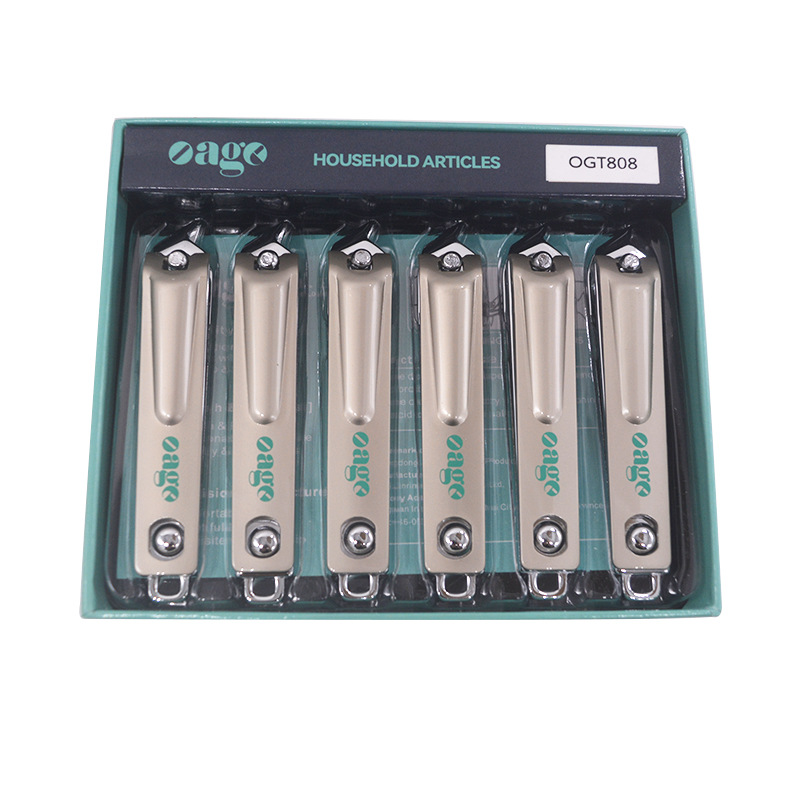 Cortaúñas, tijeras para uñas, cortaúñas grandes para el hogar C7, herramienta de manicura universal portátil de boca plana con lima