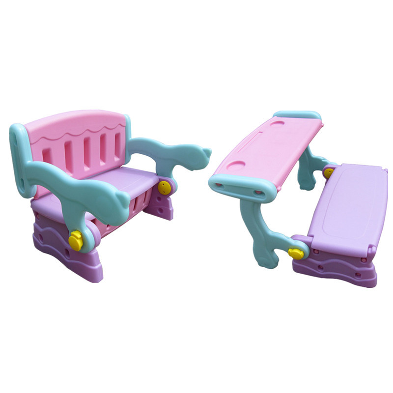 Fábrica directa mesa y silla para niños dos usos para niños pequeños mesas de aprendizaje en una silla de almacenamiento para bebés sofá 2 en 1 multifunción
