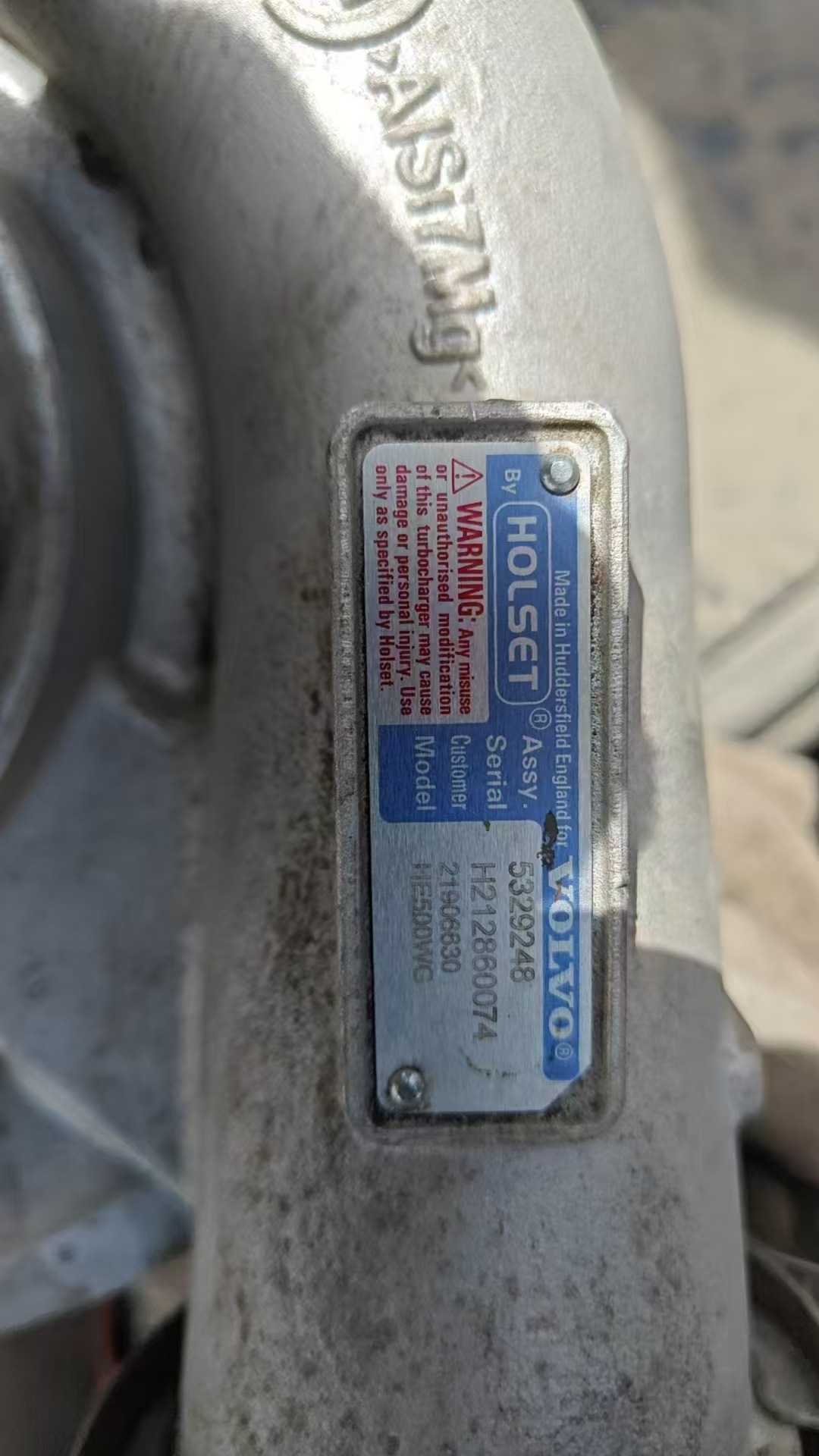 Wol I Supercharger 21906630 5329248 He500Wg Holset Volv0
