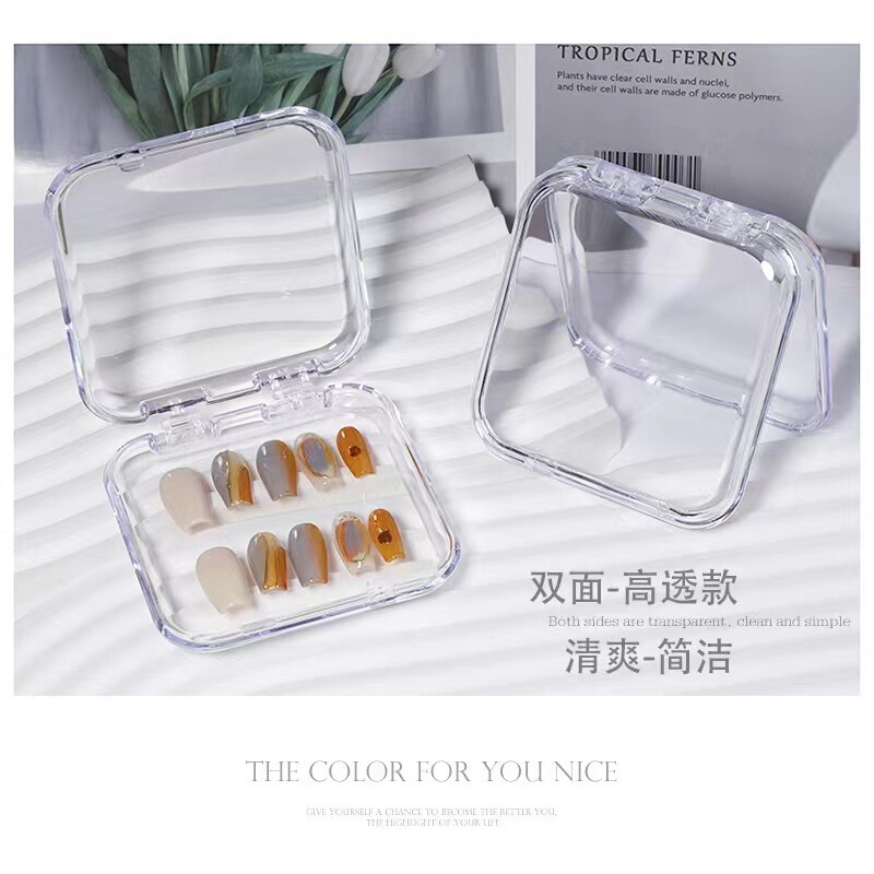 Wear nail storage box nail new packaging box subnet red hot high-end transparent gift box nail storage Display