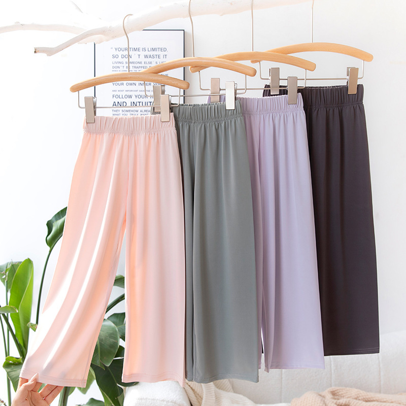 Children's Ice Silk Anti-mosquito Pants Summer Thin Breathable Baby Girl's New Casual Pants Boys' Wide Leg Pants