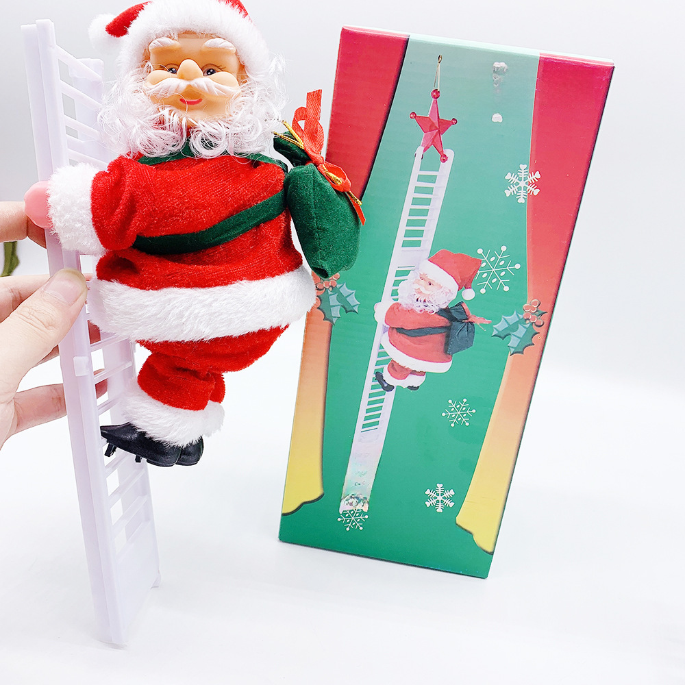 Paracadute Paracadutismo Babbo Natale Elettrico Elettrico Arrampicata Tenda di perline Arrampicata Scale Scala Decorazioni natalizie Giocattoli Regali_voghion.com