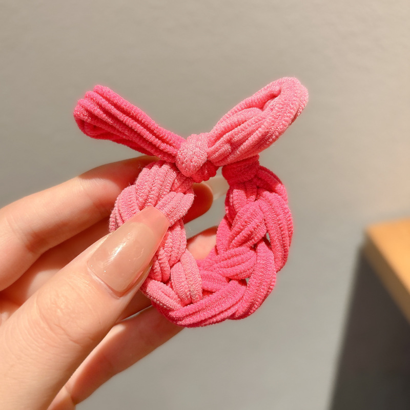 Cuerda para el cabello retro Maillard, temperamento femenino, cuerda para el cabeza duradera, banda de goma para el cabello de alta gama, tocado de lazo para el cabello de cola de caballo alta