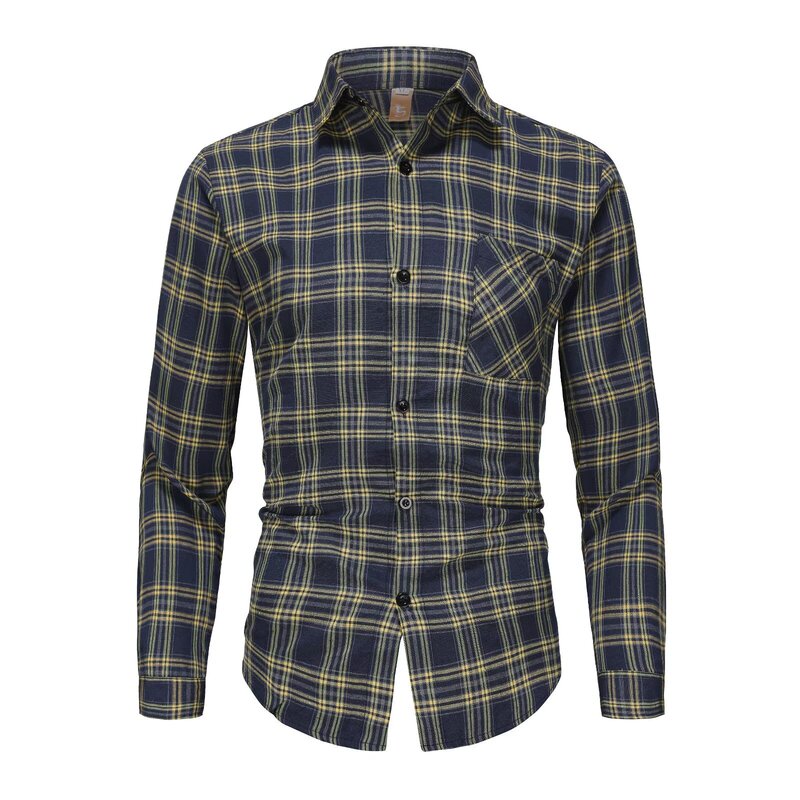 American Style Casual Plaid Long-sleeved Shirt Men's Loose All-match Fashionable Artistic Youth Design Sense Shirt Spring and Autumn Jacket