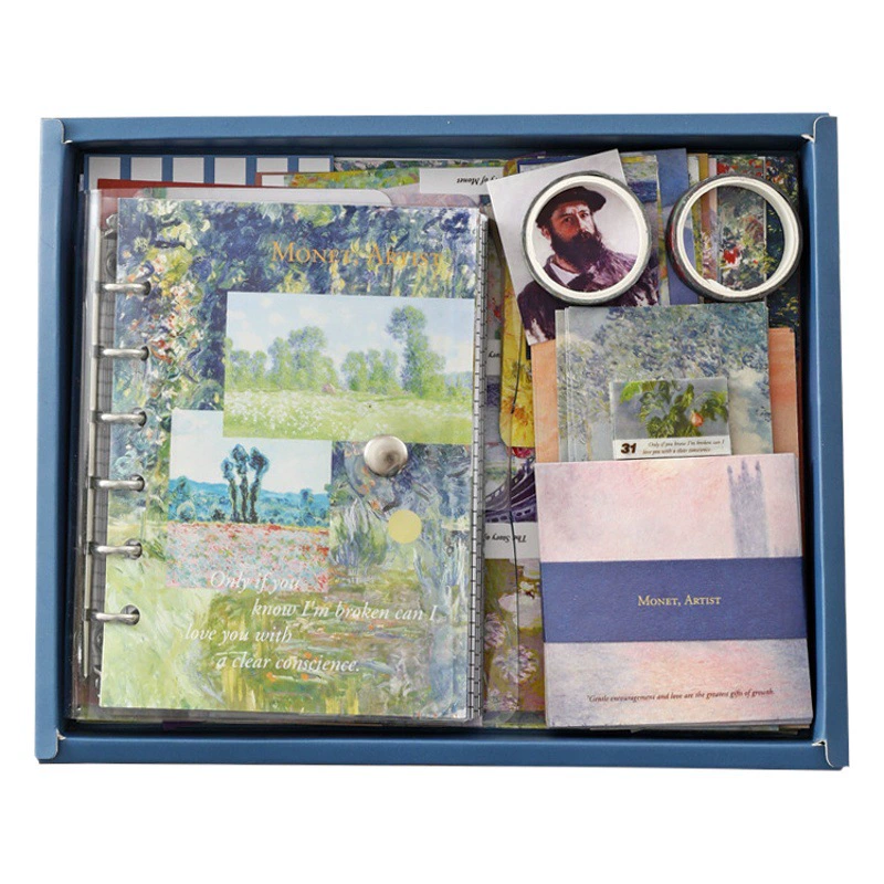 Литература и искусство Ретро Европейский стиль Подтверждение ручного счета Подарочная коробка костюм Простой Ван Гог Картина маслом Ручной счет Инструмент Материал костюм