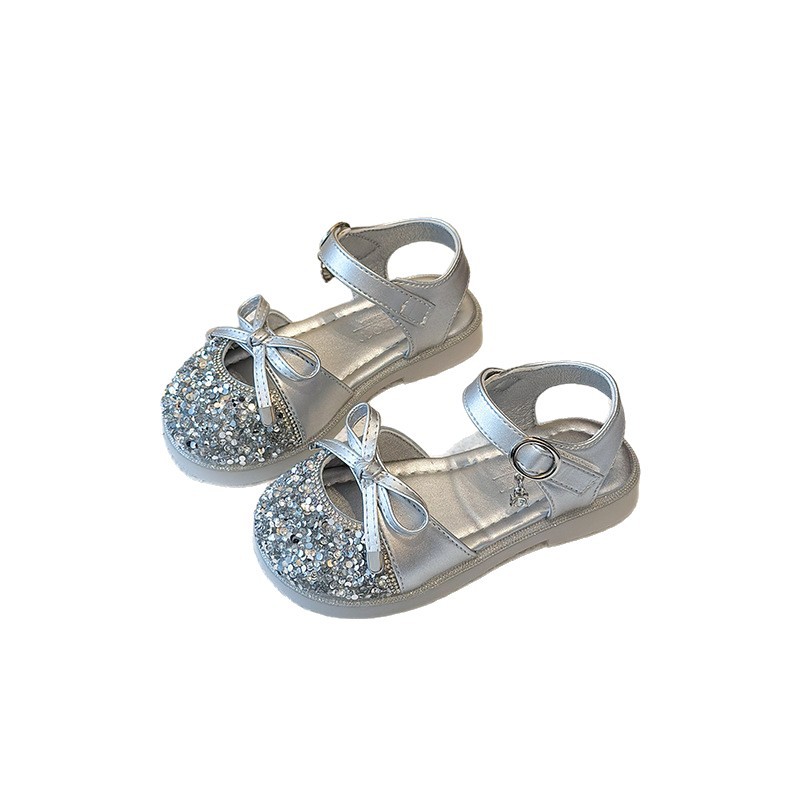 Sandalias para niñas 2025 verano nuevos zapatos de princesa para niños zapatos de cristal Baotou para niñas zapatos de playa para bebés de suela suave image 6