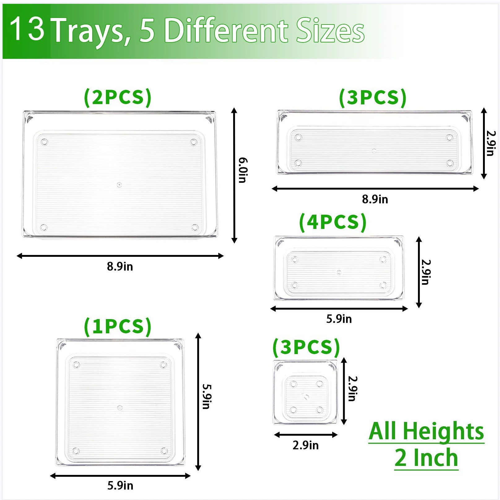 Storage Box Set — Transparent Plastic Organizer for Dressing Table, Multi‑size Modular Containers