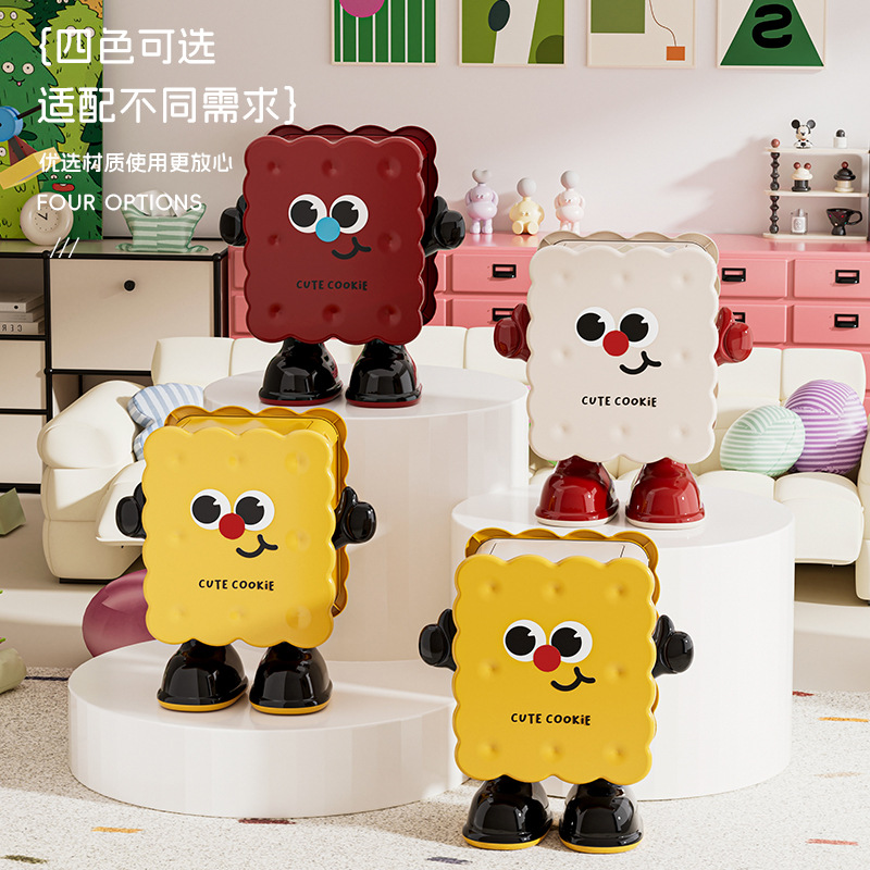 Trash Can Household Creative Storage Bucket Press Pop-Up Lid Standing Cleaning Bucket Mobile Wheeled Kidsren's Sanitary Bucket