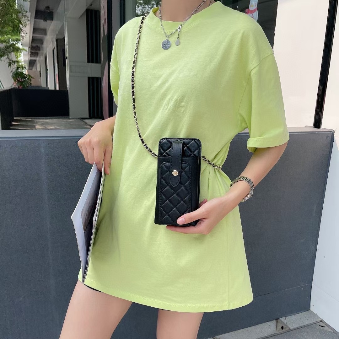 Bolso pequeño de las mujeres de alta calidad de piel de oveja suave crossbody Chanel estilo perfecto cadena bolso del teléfono móvil rombo 3027