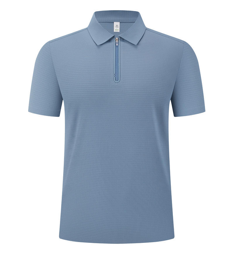 Camisas de polo de alta gama personalizadas ropa de trabajo estereoscópica cremallera de malla de verano ropa de trabajo de manga corta logotipo personalizado