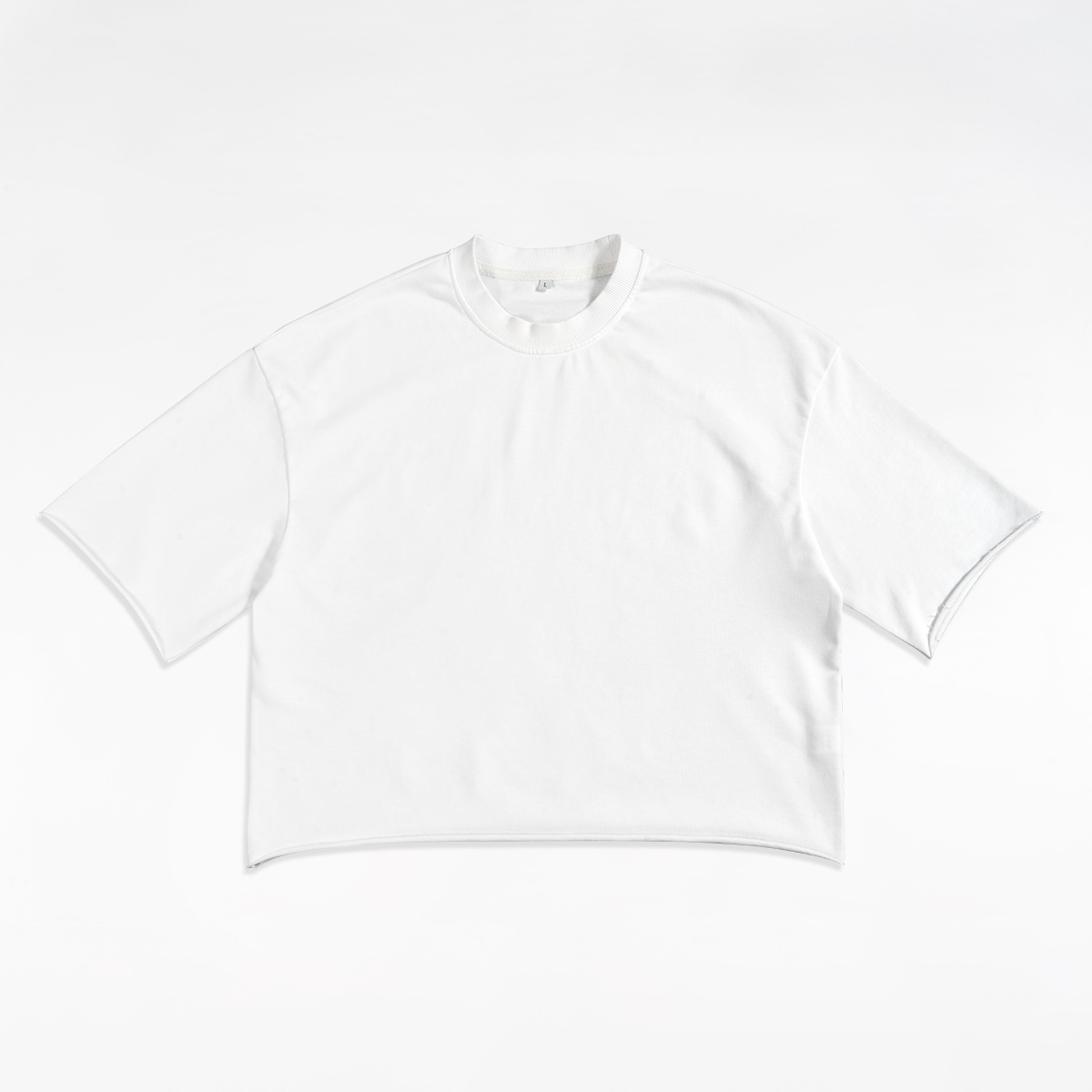 ETAI marca de moda de verano 270g pesado cuello redondo simple corta ancha camiseta de algodón mezcla casual hombre mangas cortas